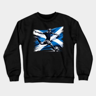 Dynamic Scotland Soccer Star in Action - Vector Design Crewneck Sweatshirt